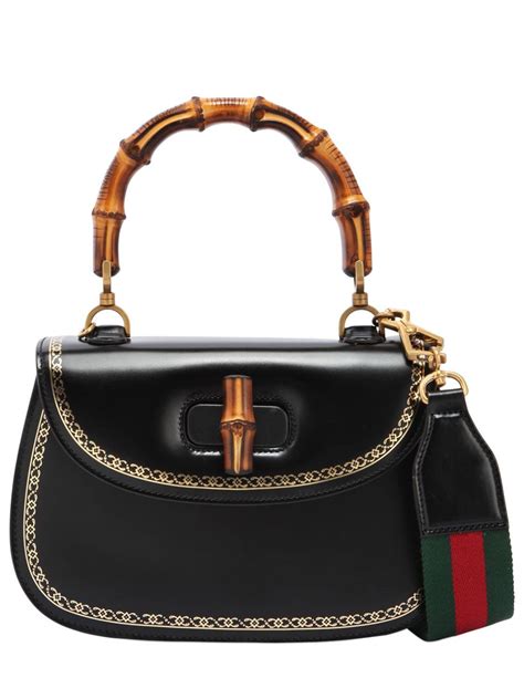 gucci bamboo top handle handbag|Gucci bag with bamboo handle.